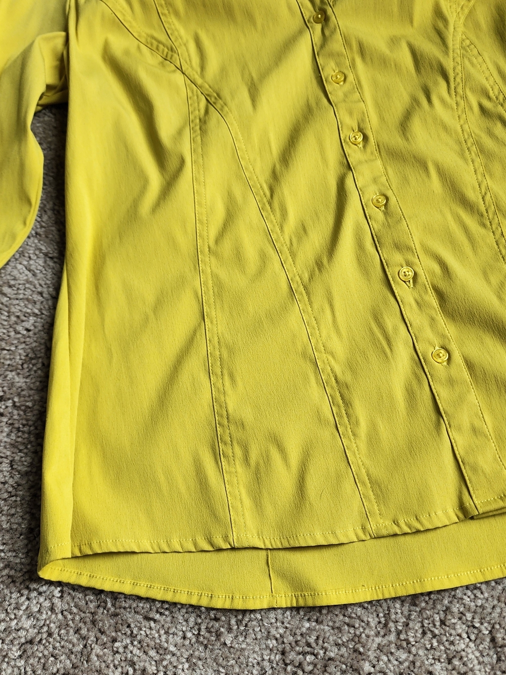 Button-Front Blouse - Yellow - Picture 13 of 13
